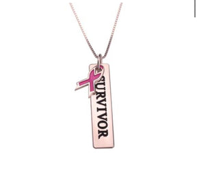 Strength in Pink Survivor Bar Necklace