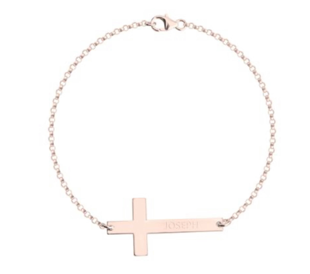 Engraved Cross Bracelet