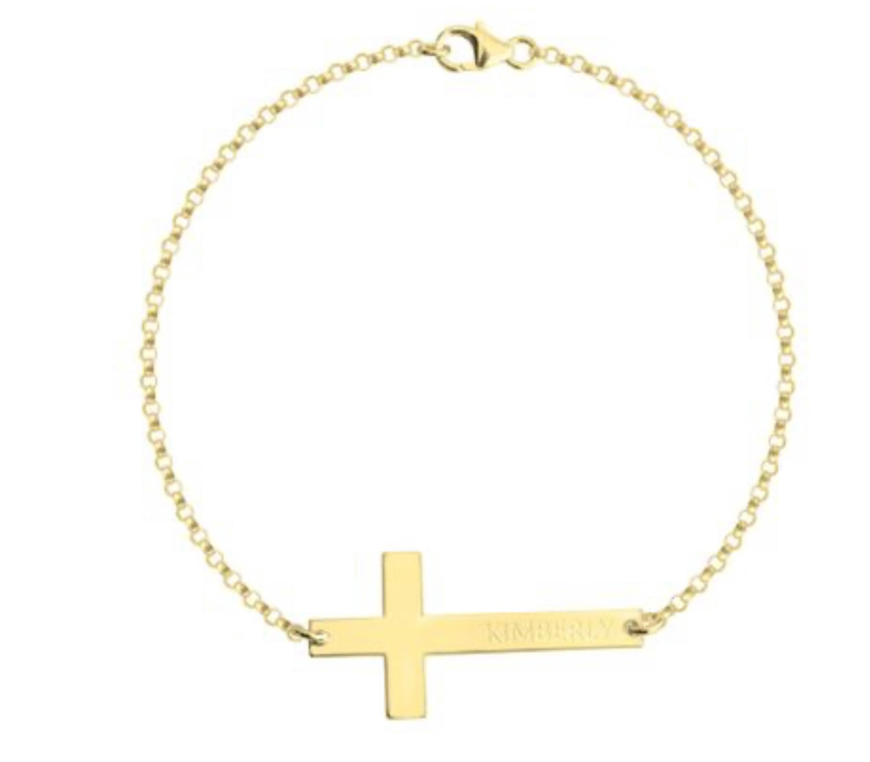 Engraved Cross Bracelet