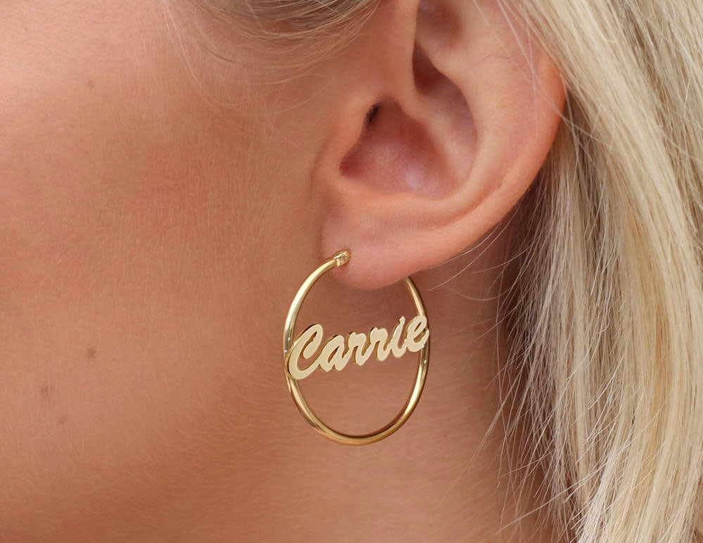 Name Hoop Earrings