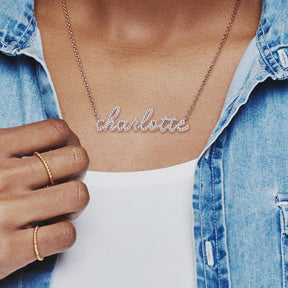 Diamond Script Name Necklace